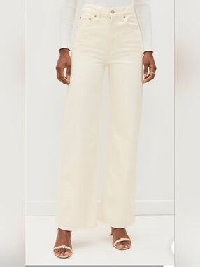 Levi's Wide Leg Ribcage Jeans, Off-white,  Cream, Sz 27, High Waisted